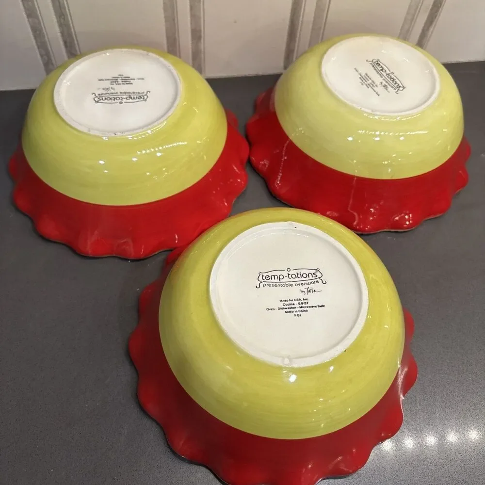 Set Of 3 Bowls Temptations By Tara 